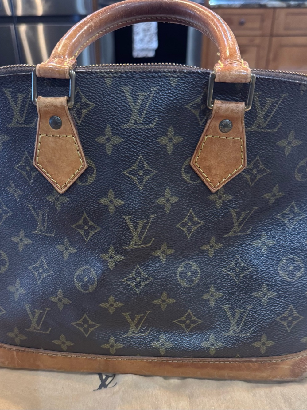 Louis Vuitton Monogram Canvas Satchel in Brown and Tan